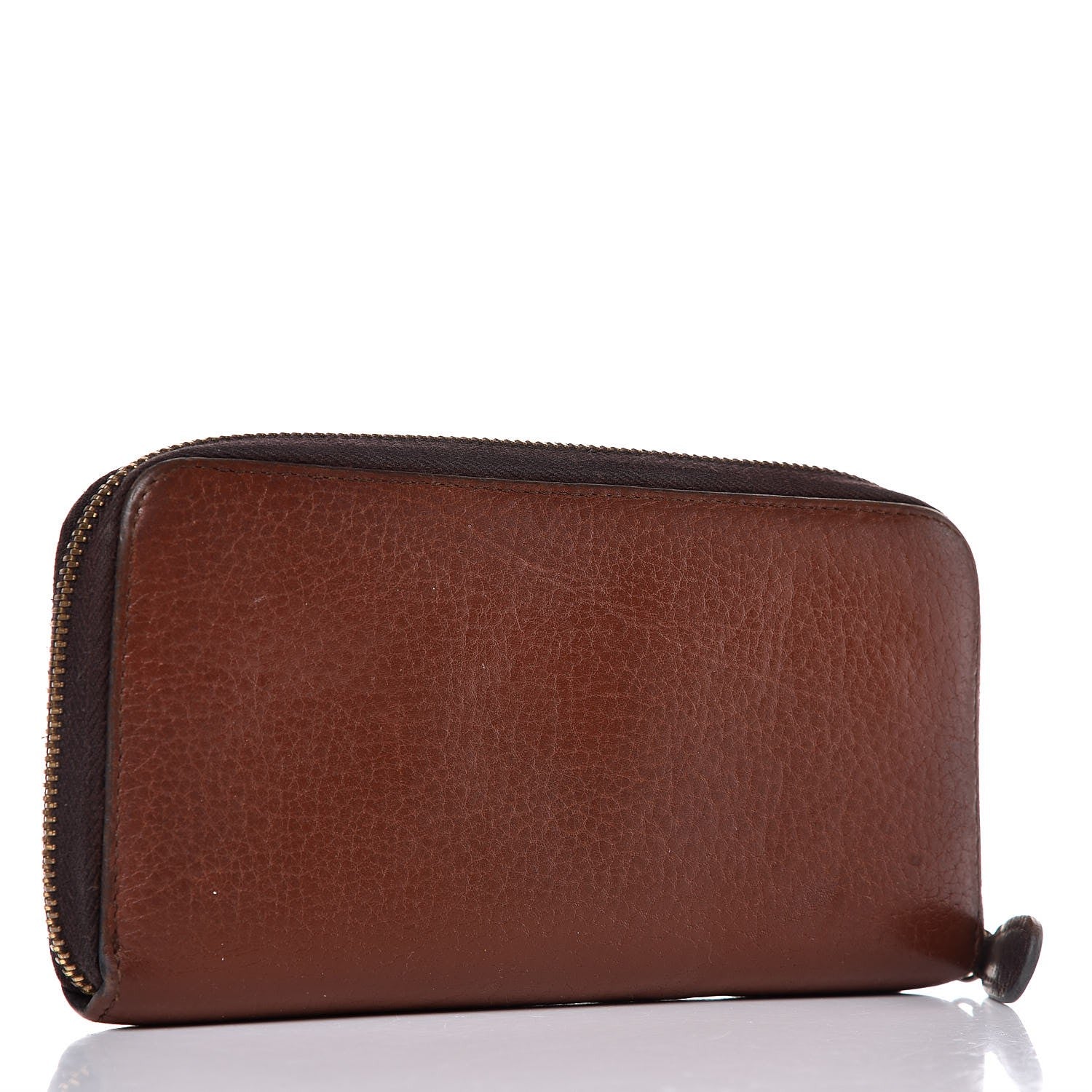 Prada Vitello Daino Metal Zip Around Wallet Cacao 3 of 10