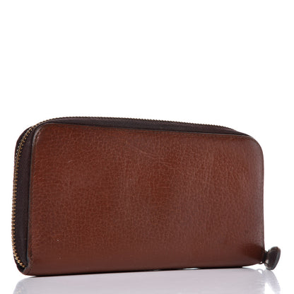 Prada Vitello Daino Metal Zip Around Wallet Cacao 3 of 10
