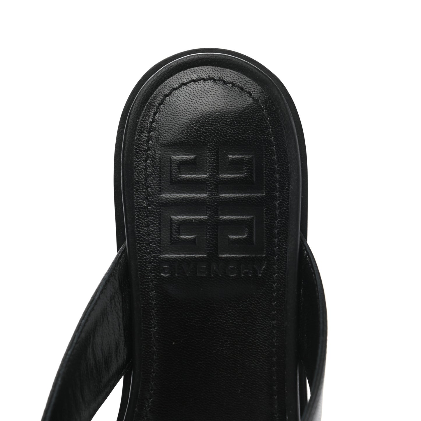 Calfskin G Chain Sandals 36 Black