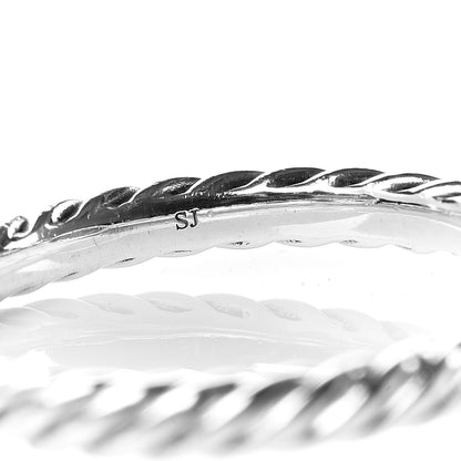 David Yurman Sterling Silver Pave Diamond Cable Classics Oval Ring 52 6 5 of 6