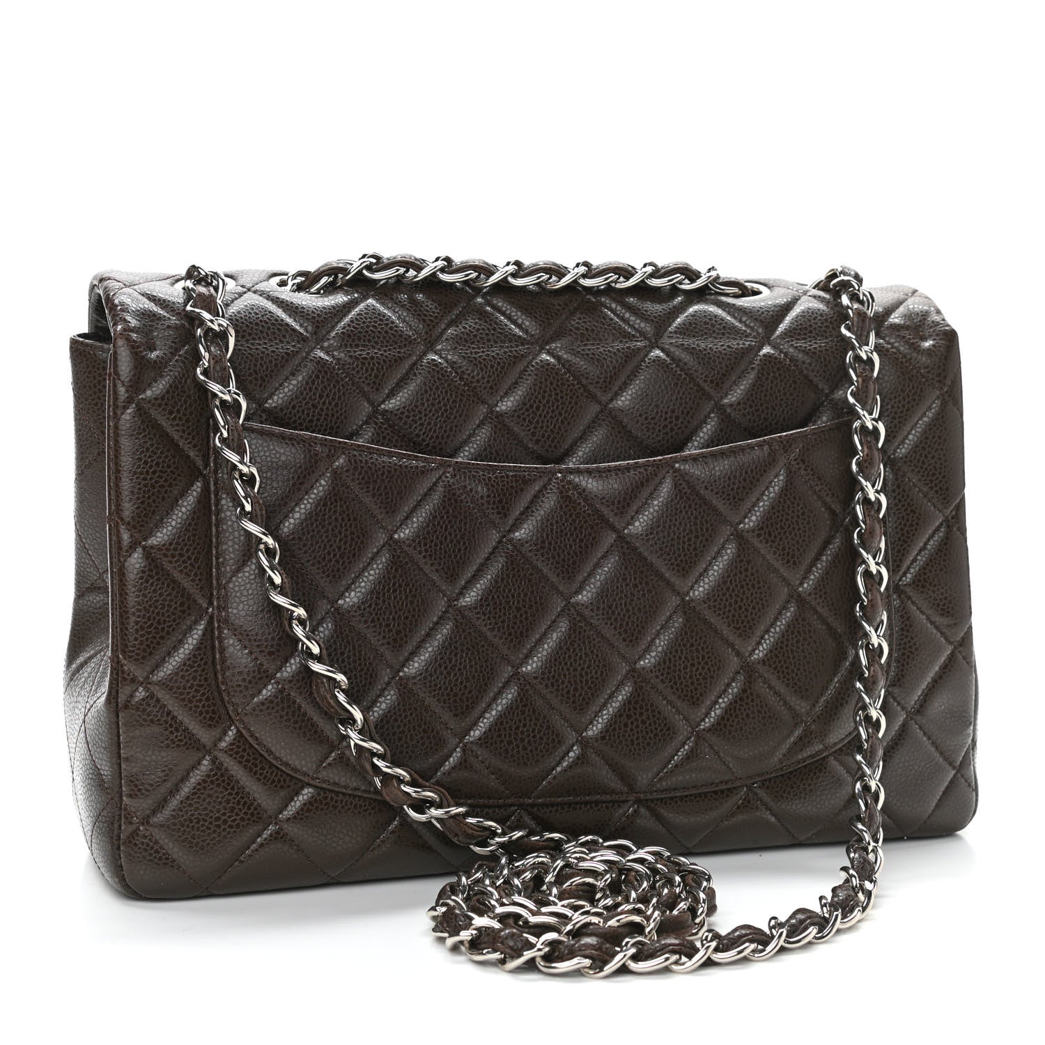 Chanel Caviar Quilted Jumbo Single Flap Brown 2 of 12