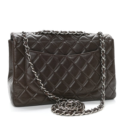 Chanel Caviar Quilted Jumbo Single Flap Brown 2 of 12