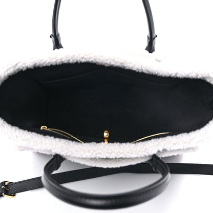 Louis Vuitton Grained Calfskin Shearling On My Side MM Black 5 of 10