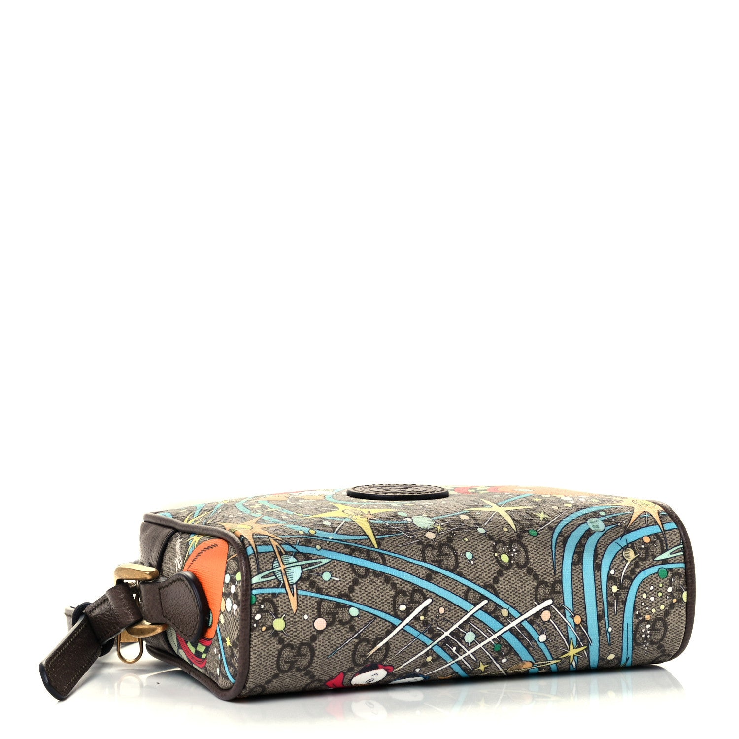 Gucci X DISNEY GG Supreme Monogram Donald Duck Interlocking G Shoulder Bag Beige Multicolor New Acero 4 of 10