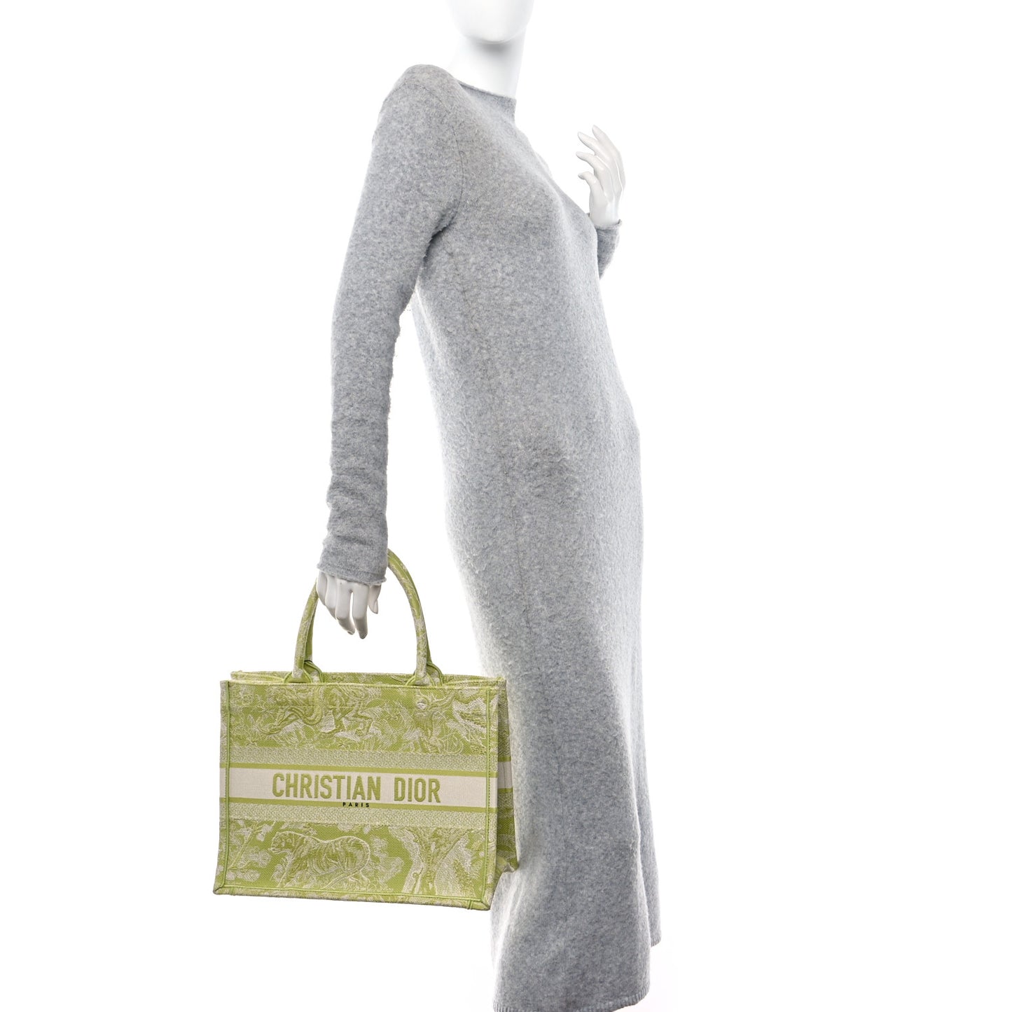 Canvas Embroidered Medium Dioriviera Toile De Jouy Book Tote D-Lite Green