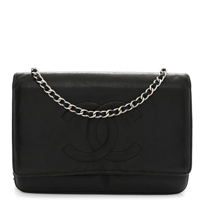 Chanel Lambskin Timeless CC Wallet On Chain WOC Black 1 of 14
