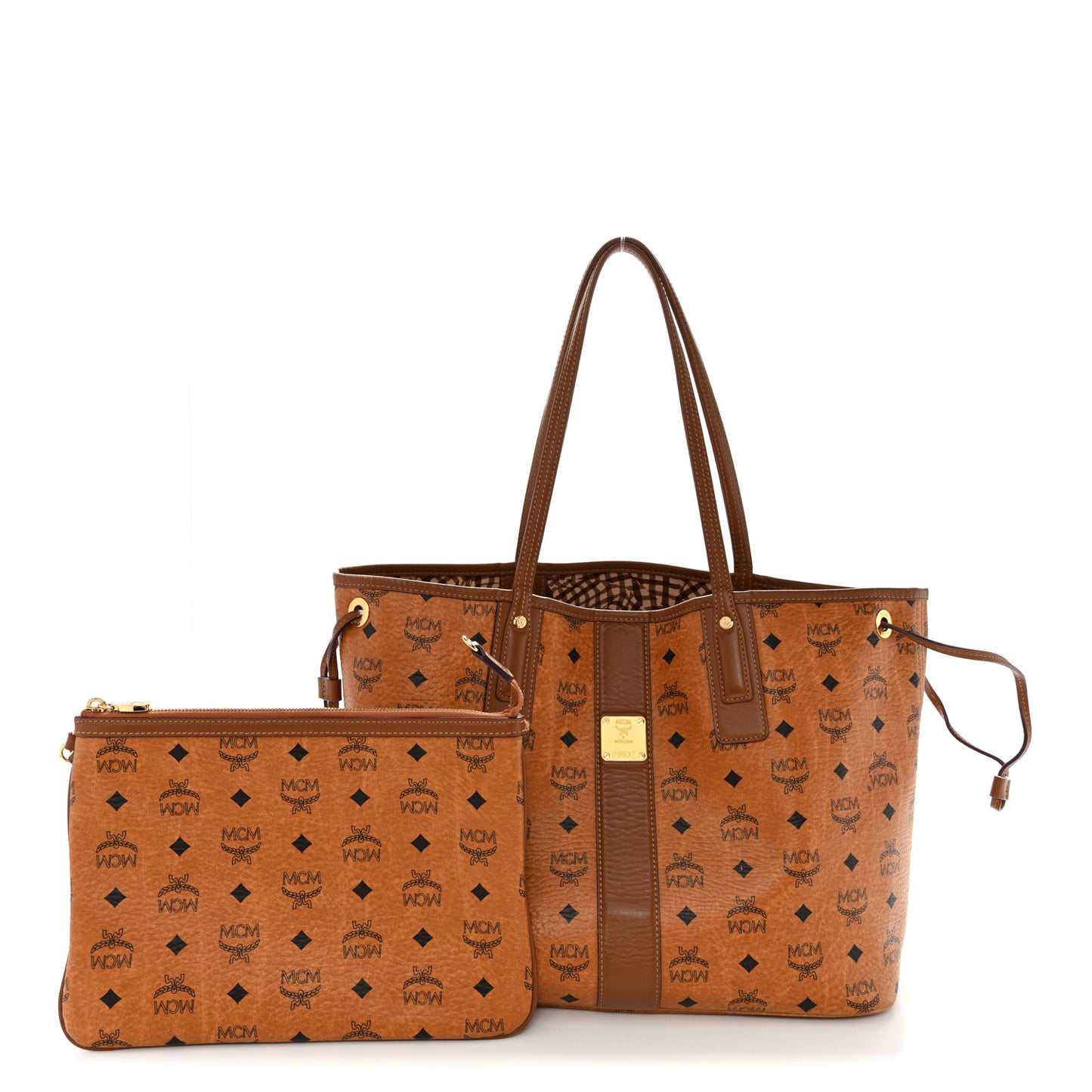 Visetos Medium Liz Reversible Shopper Tote Cognac
