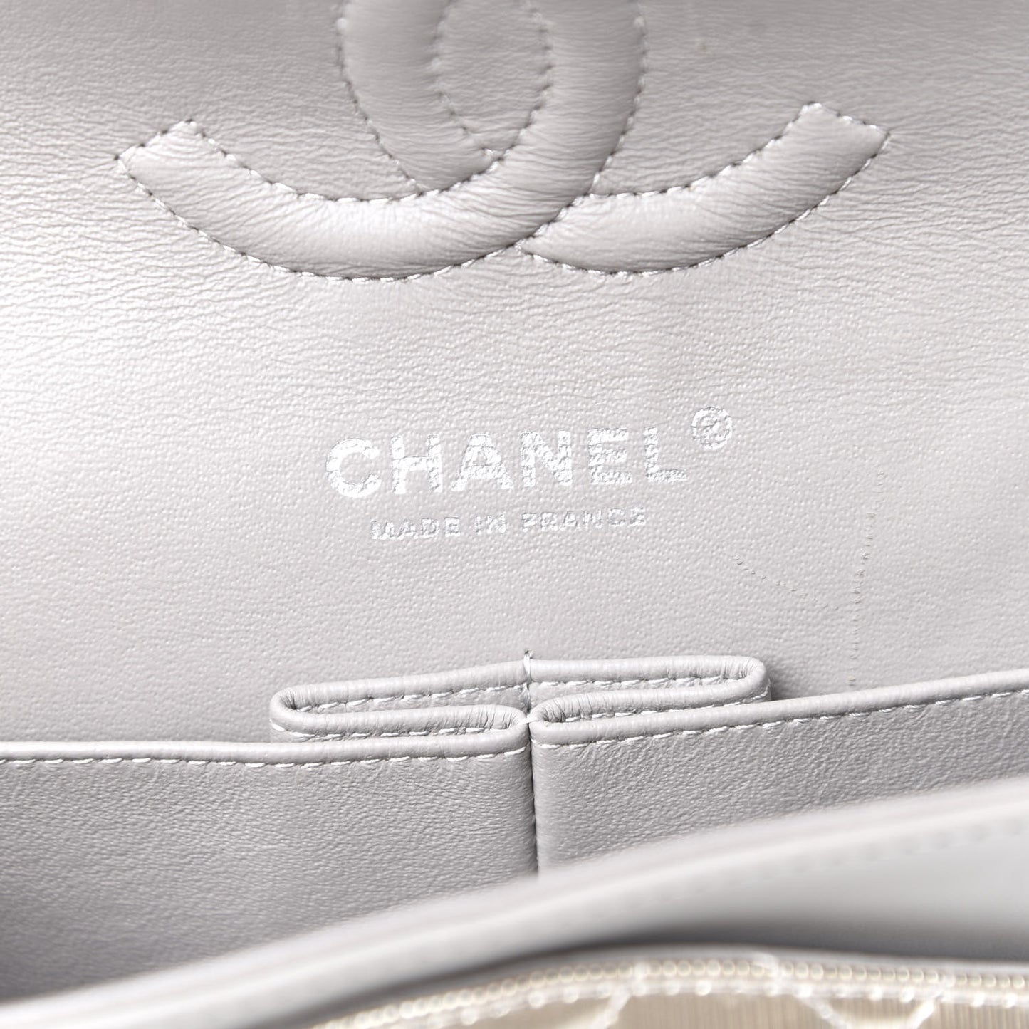 Striated Patent Quilted Medium Double Flap Gold