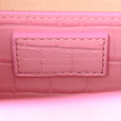 Jacquemus Calfskin Crocodile Embossed Le Grand Bambino Pink 6 of 13
