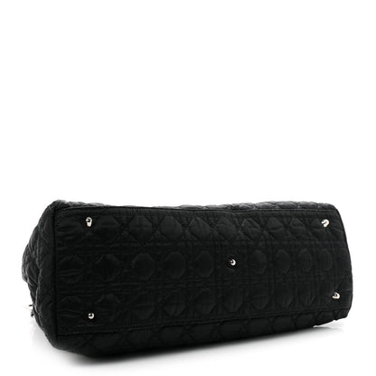 Christian Dior Satin Cannage Charming Lock Flap Shoulder Bag Black 4 of 10