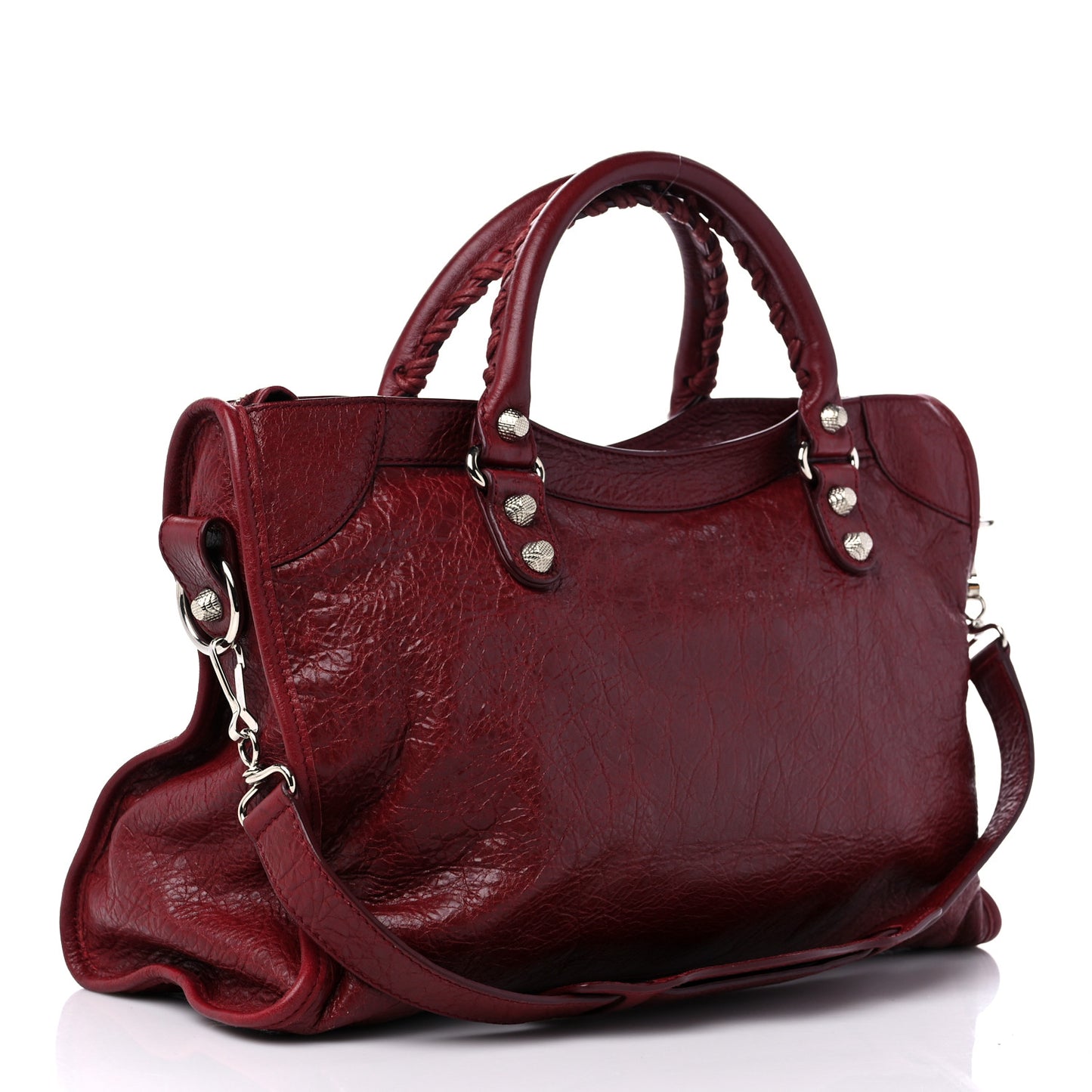 Agneau Giant 12 Silver Hardware City Rouge Cerise