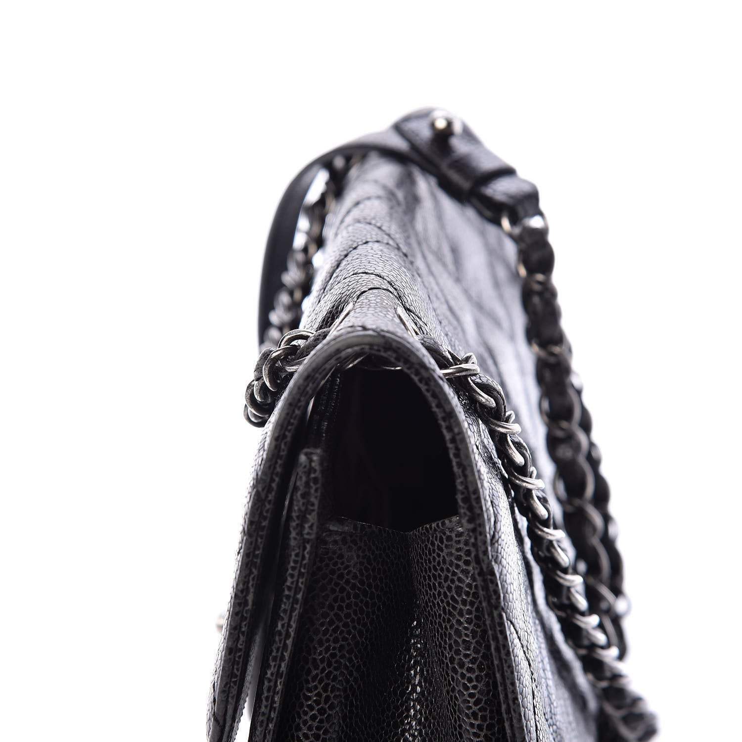 Chanel Crumpled Grained Calfskin Medium CC Crave Flap Black 13 of 17