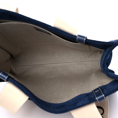 Chloe Suede Calfskin Medium Woody Ribbon Tote Navy 5 of 9