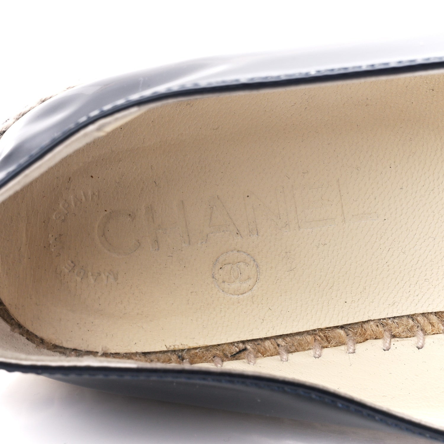 Chanel Patent CC Espadrilles 38 Navy 9 of 10