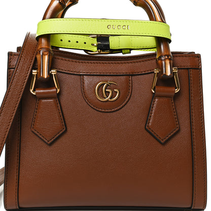 Gucci Wonka Grain Calfskin Mini Diana Tote Bag Cuir Yellow Fluo 9 of 11