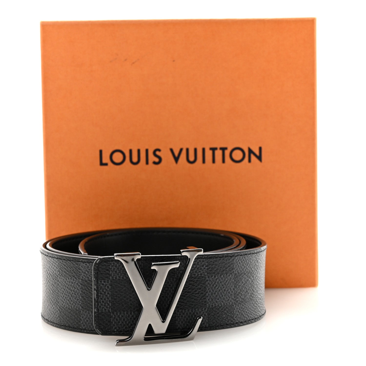 Louis Vuitton Damier Graphite 40mm LV Initiales 85 34 Belt 6 of 6