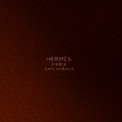 Hermes Taurillon Clemence Swift Eclat Picotin Lock 22 MM Cuivre Jaune D'or 6 of 10