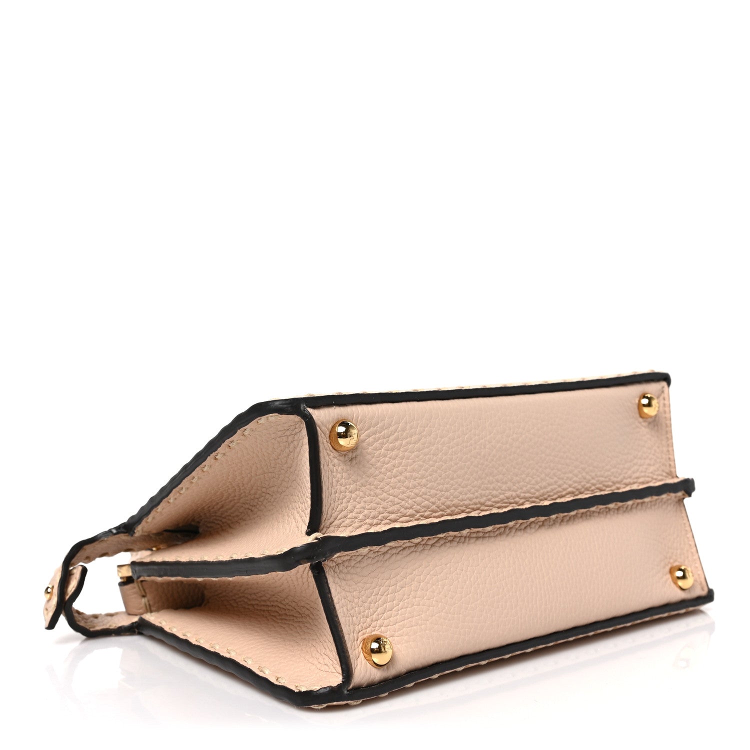 Fendi Vitello Granato Camoscio Selleria Macro Stitchings Small Peekaboo I SEE U Satchel Rosa Plaster 4 of 8