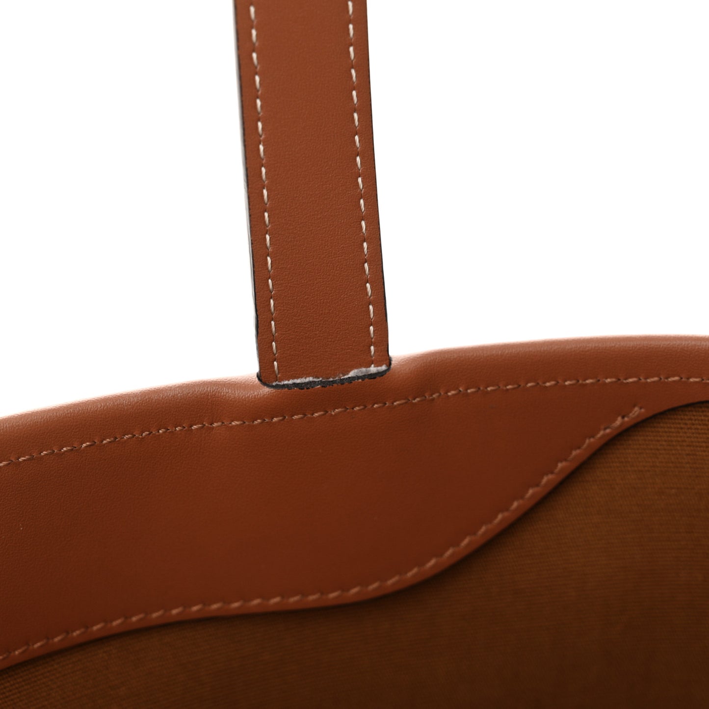 Triomphe Canvas Calfskin Small Cabas Bag Tan