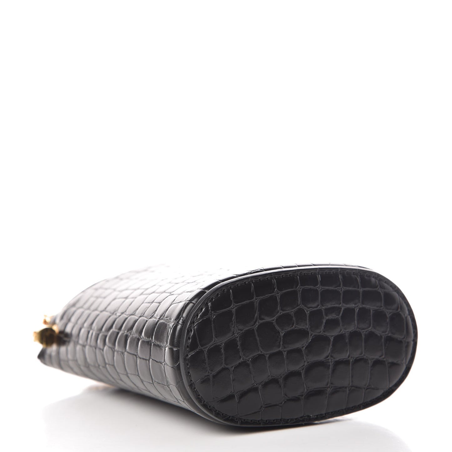 Embossed Crocodile Effect Bucket Bag Black