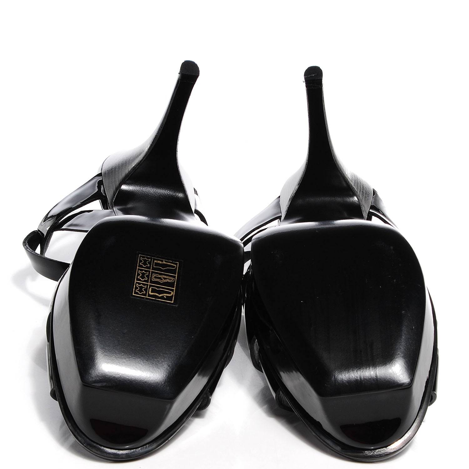 Saint Laurent Patent Tribute 75 Platform Sandals 39 Black 5 of 7