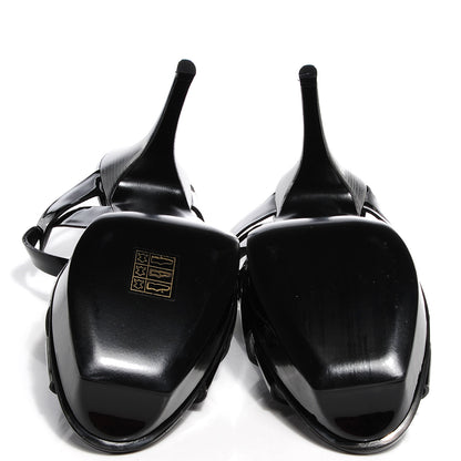 Saint Laurent Patent Tribute 75 Platform Sandals 39 Black 5 of 7