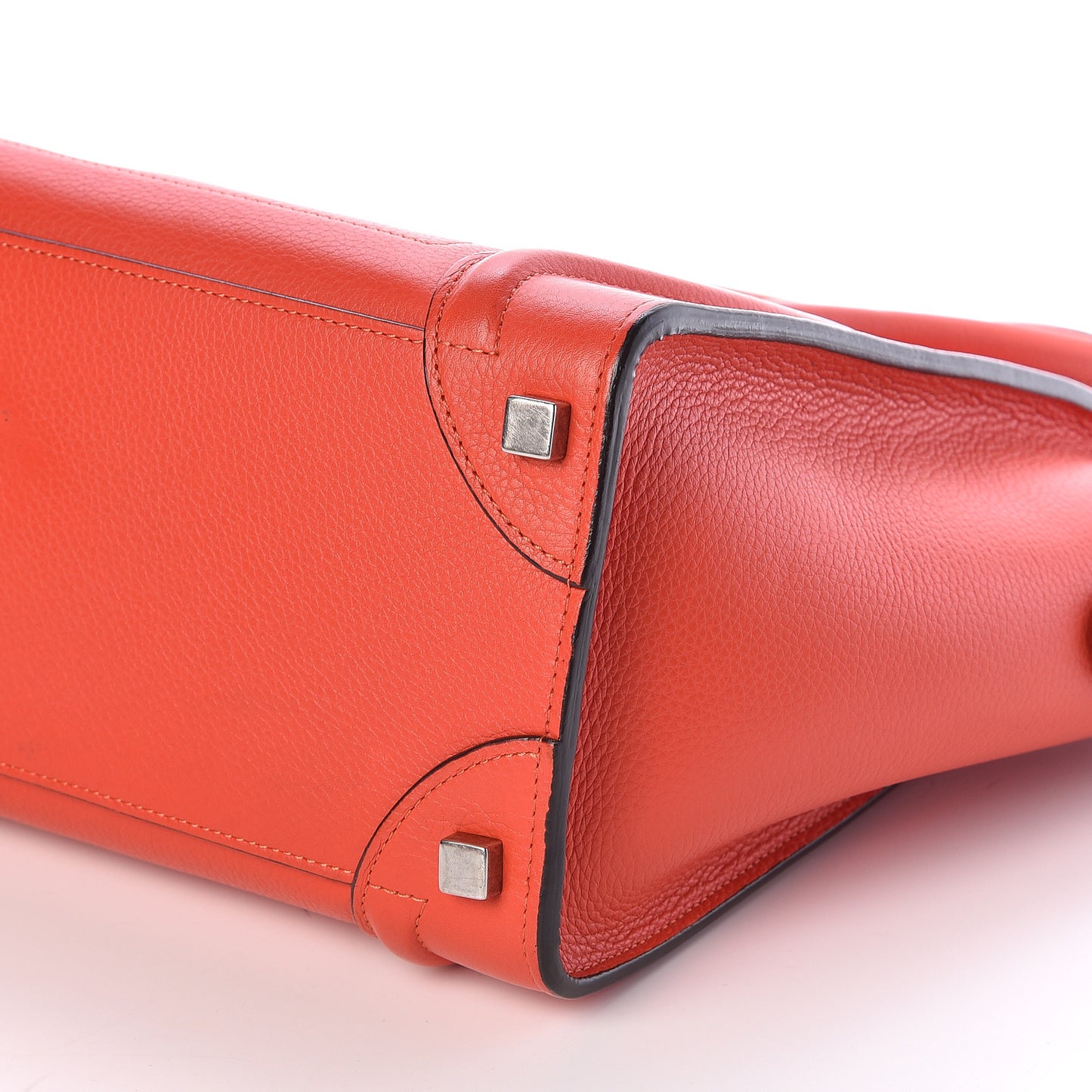 Drummed Calfskin Micro Luggage Vermillion