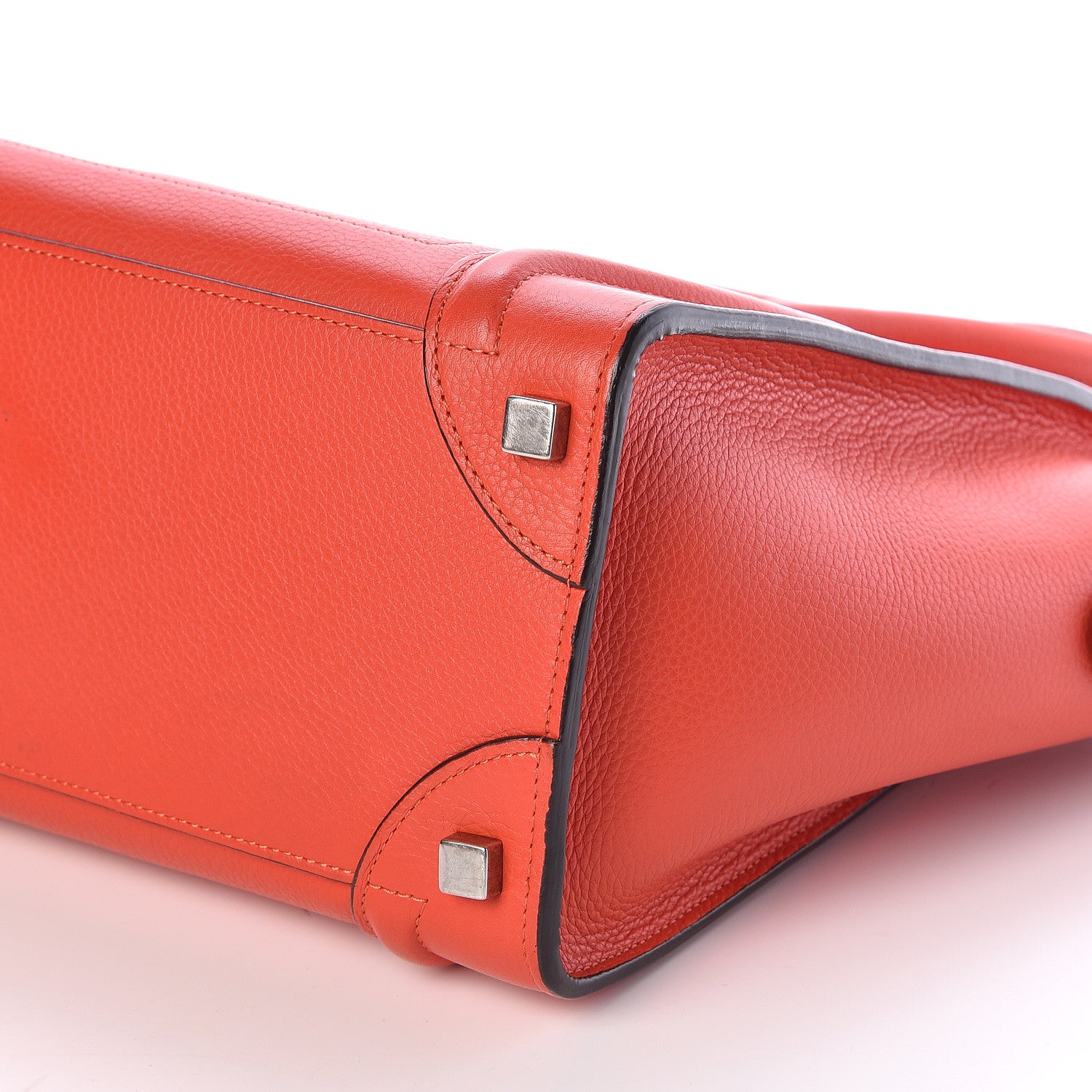 Celine Drummed Calfskin Micro Luggage Vermillion 11 of 11