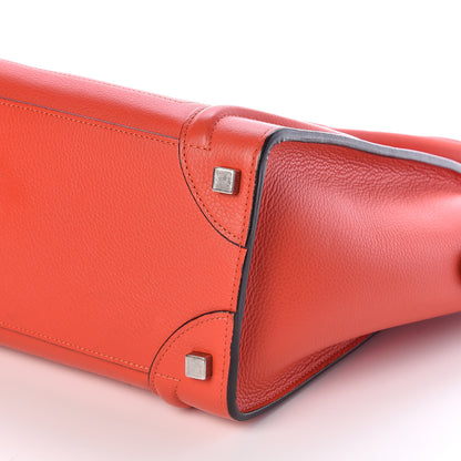 Celine Drummed Calfskin Micro Luggage Vermillion 11 of 11