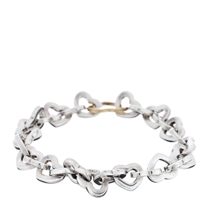 Tiffany Sterling Silver 18K Yellow Gold Heart Links Bracelet 2 of 3
