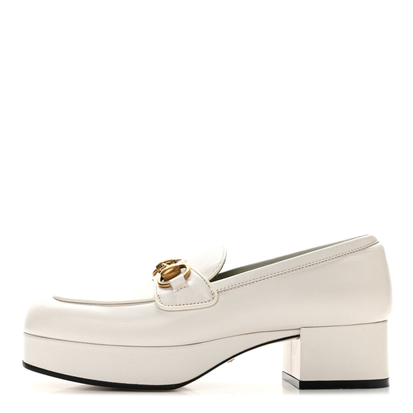 Goatskin Houdan Platform Loafers 36 Great White