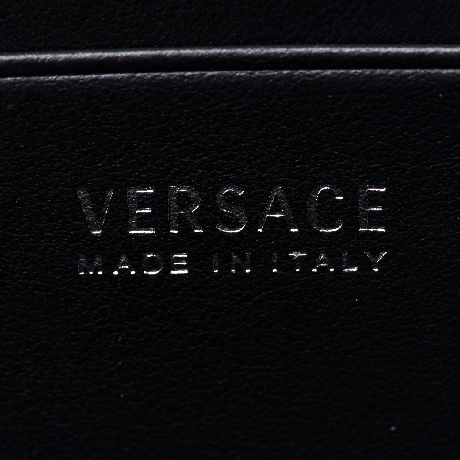Versace Calfskin Nylon La Medusa Zip Around Lanyard Wallet Black 6 of 6