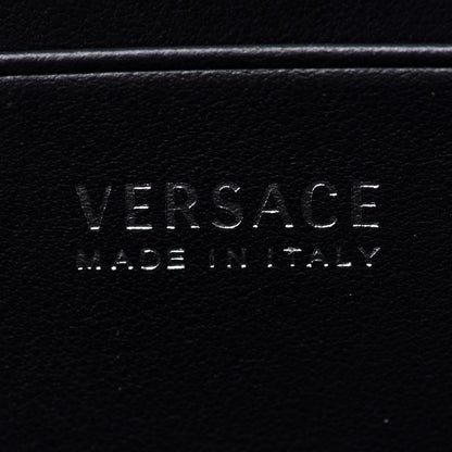 Versace Calfskin Nylon La Medusa Zip Around Lanyard Wallet Black 6 of 6