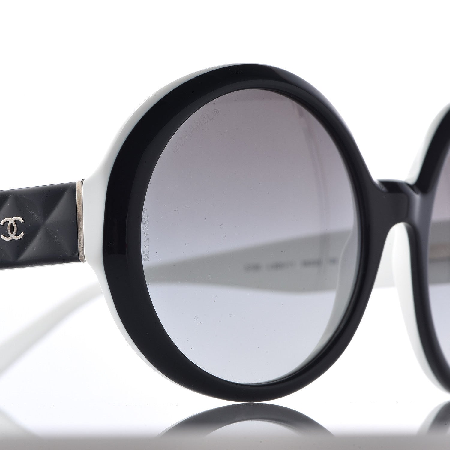 Chanel Quilted CC Mod Sunglasses 5120 Black White 7 of 10