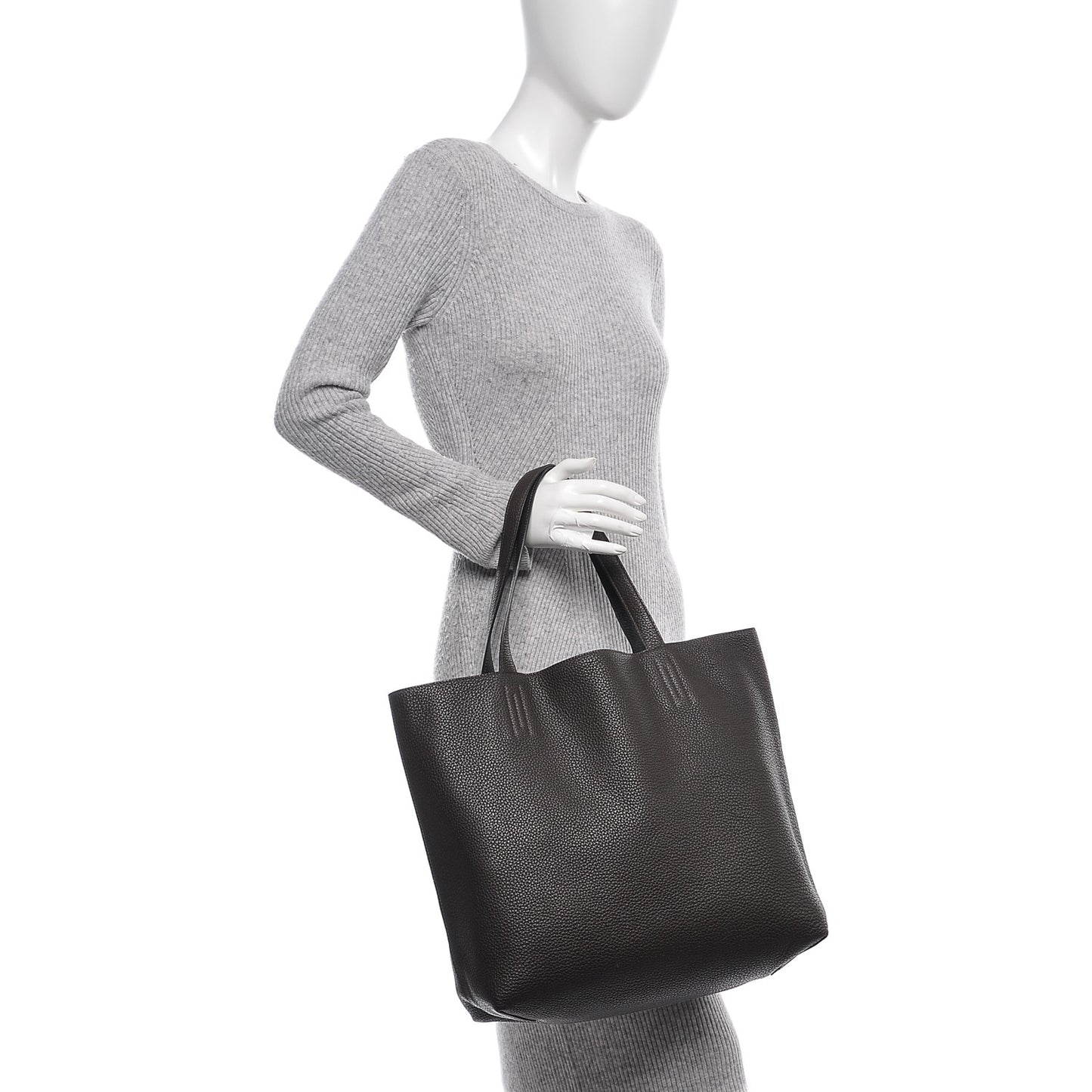 Taurillon Clemence Double Sens 45 Reversible Tote Black Ebene