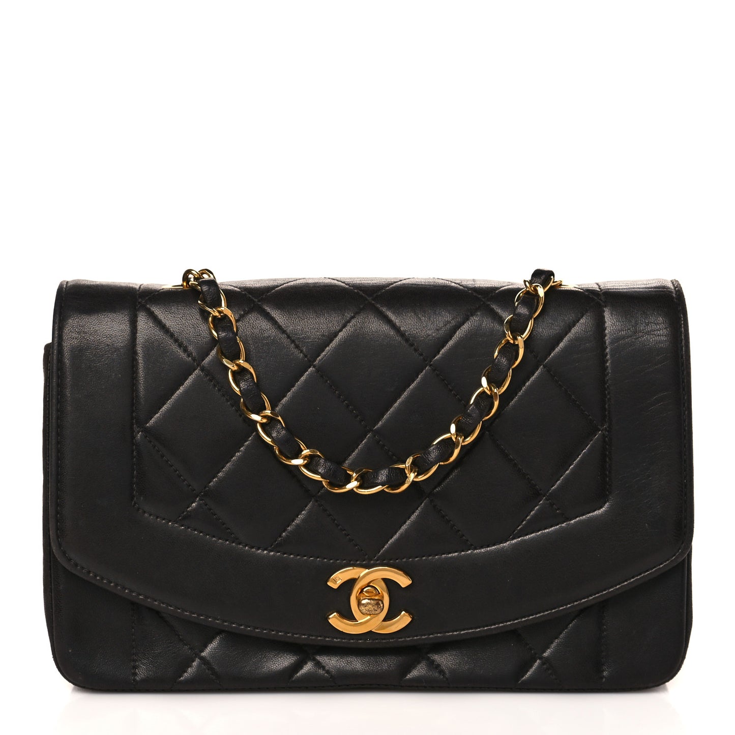 Lambskin Quilted Small Single Flap Black