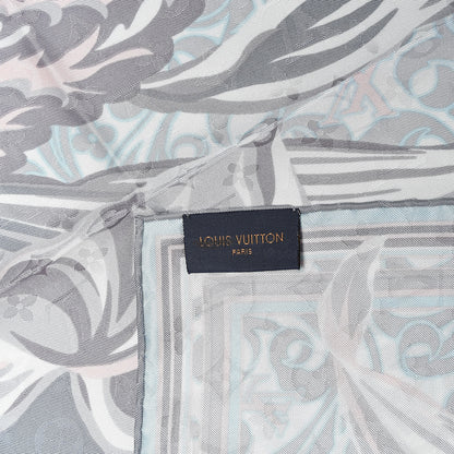 Louis Vuitton Silk Monogram LV Square Scarf Grey 4 of 4