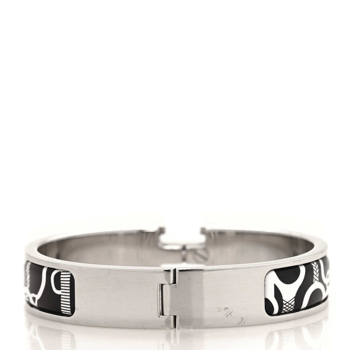 Enamel Printed Panoplie Equestre Narrow Clic Clac H Bracelet PM Positif Negatif