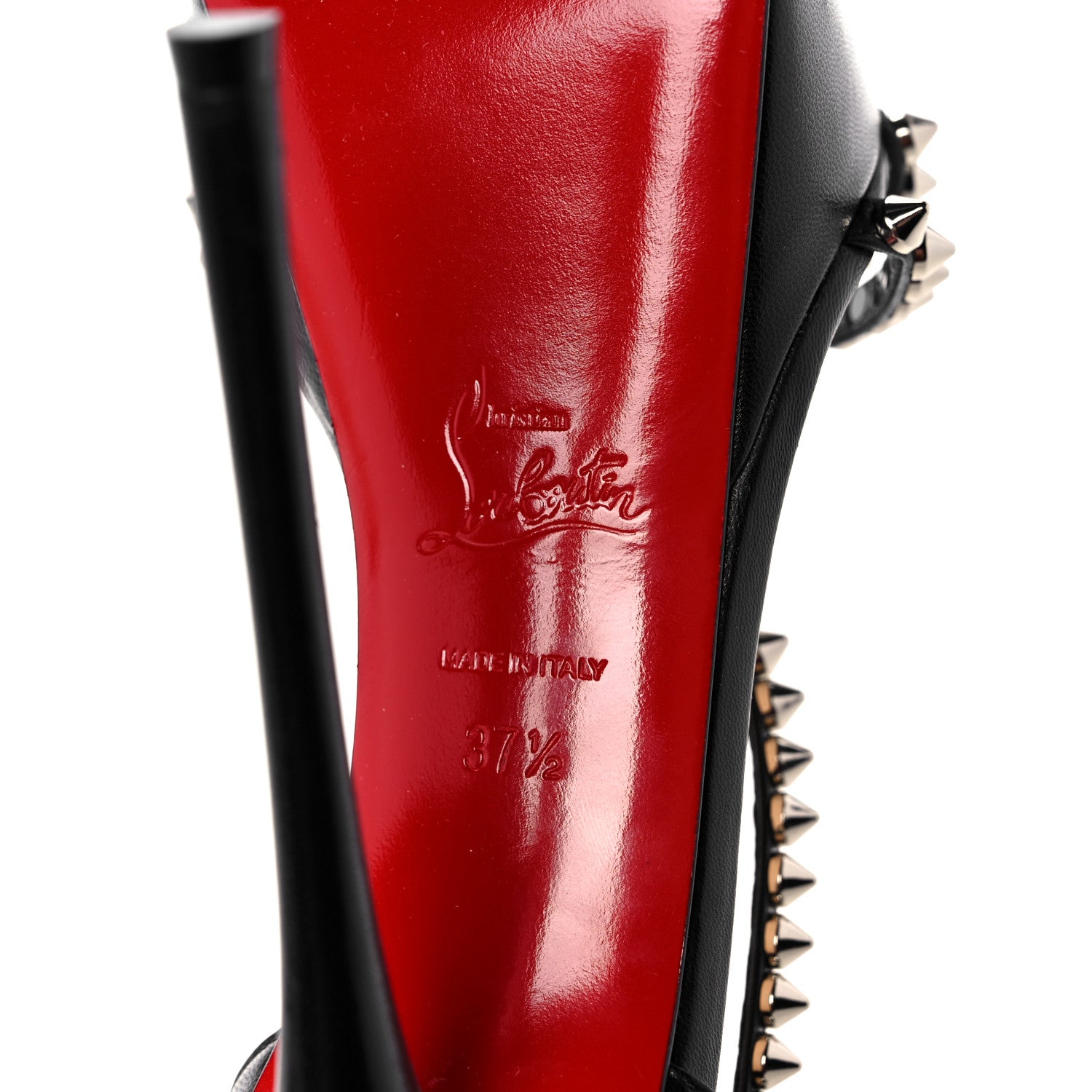 Christian Louboutin Nappa So Spike Alta 150 Sandals 37.5 Black 6 of 9