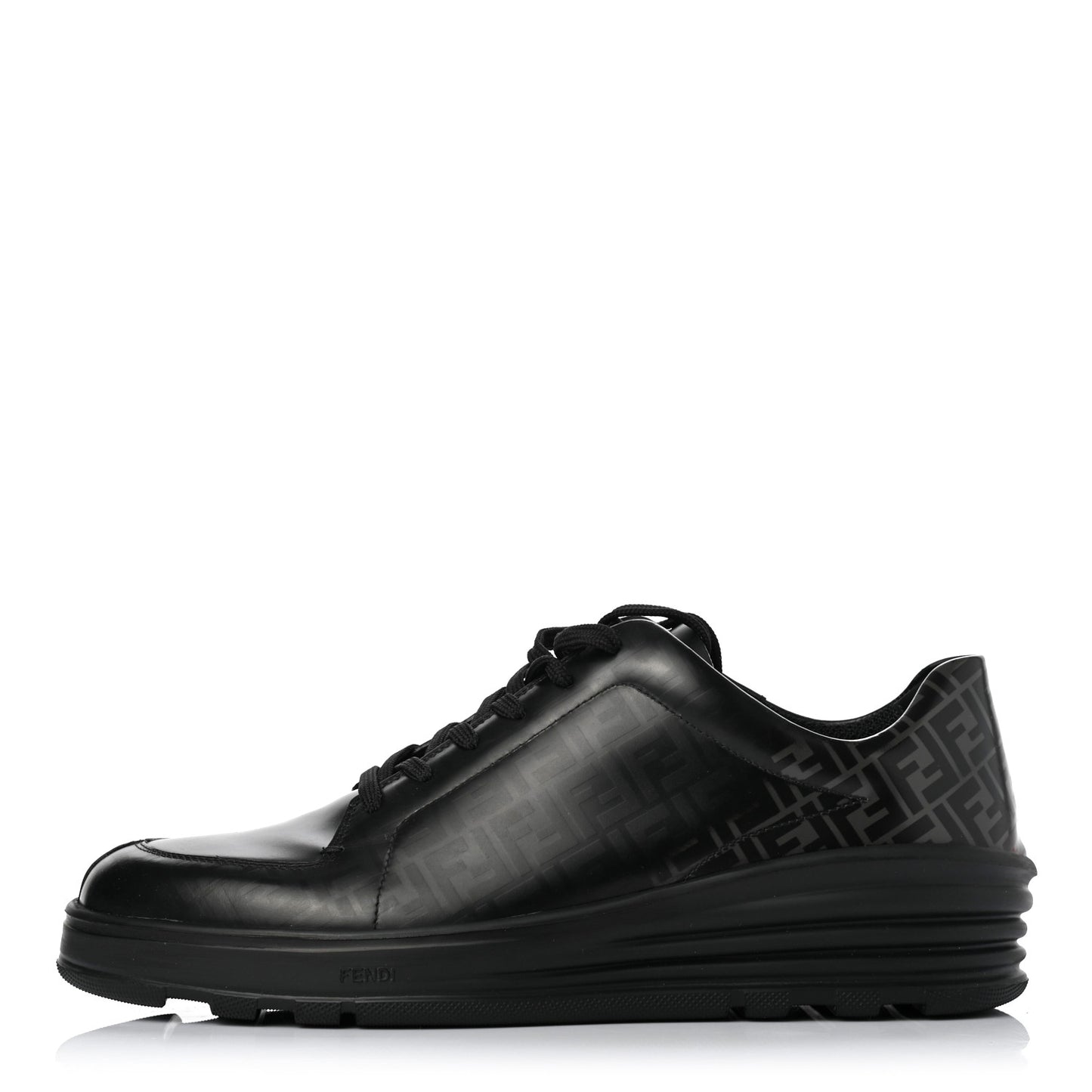Vitello Spazzolato FF Mens Low-Top Sneakers 9 Asfalto Black