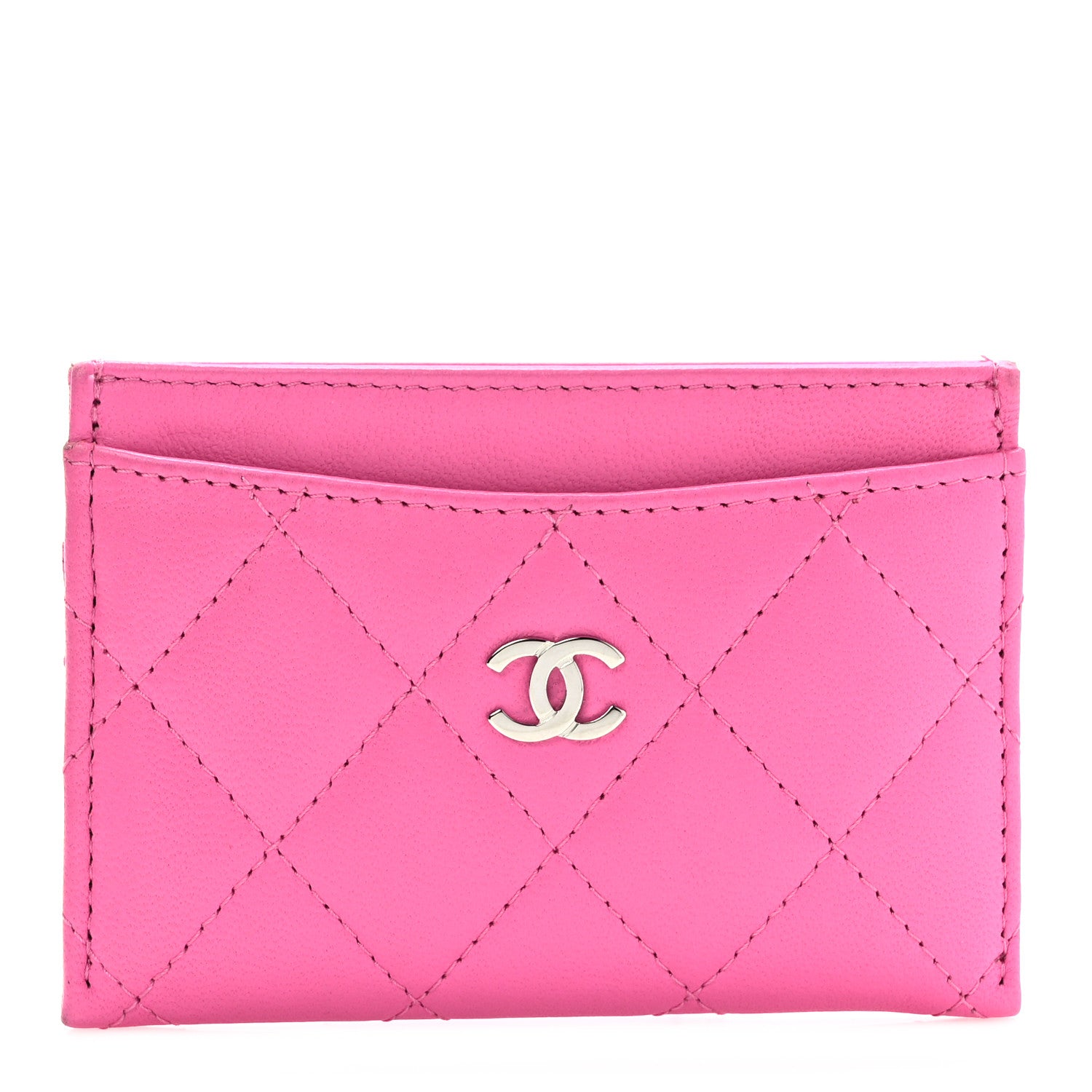 Chanel Lambskin Quilted Card Holder Pink 1 of 9