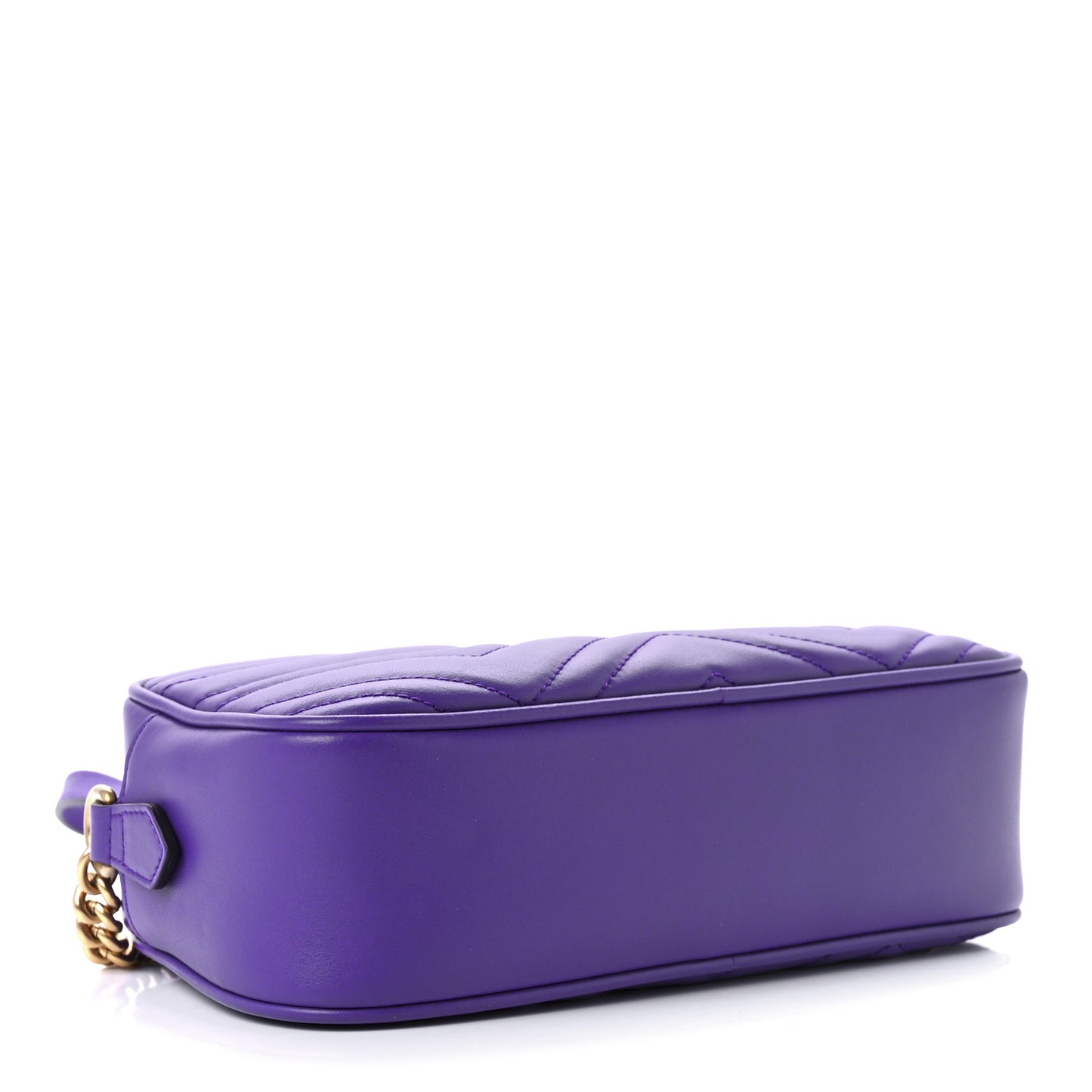 Calfskin Matelasse Small GG Marmont Chain Shoulder Bag Shine Purple