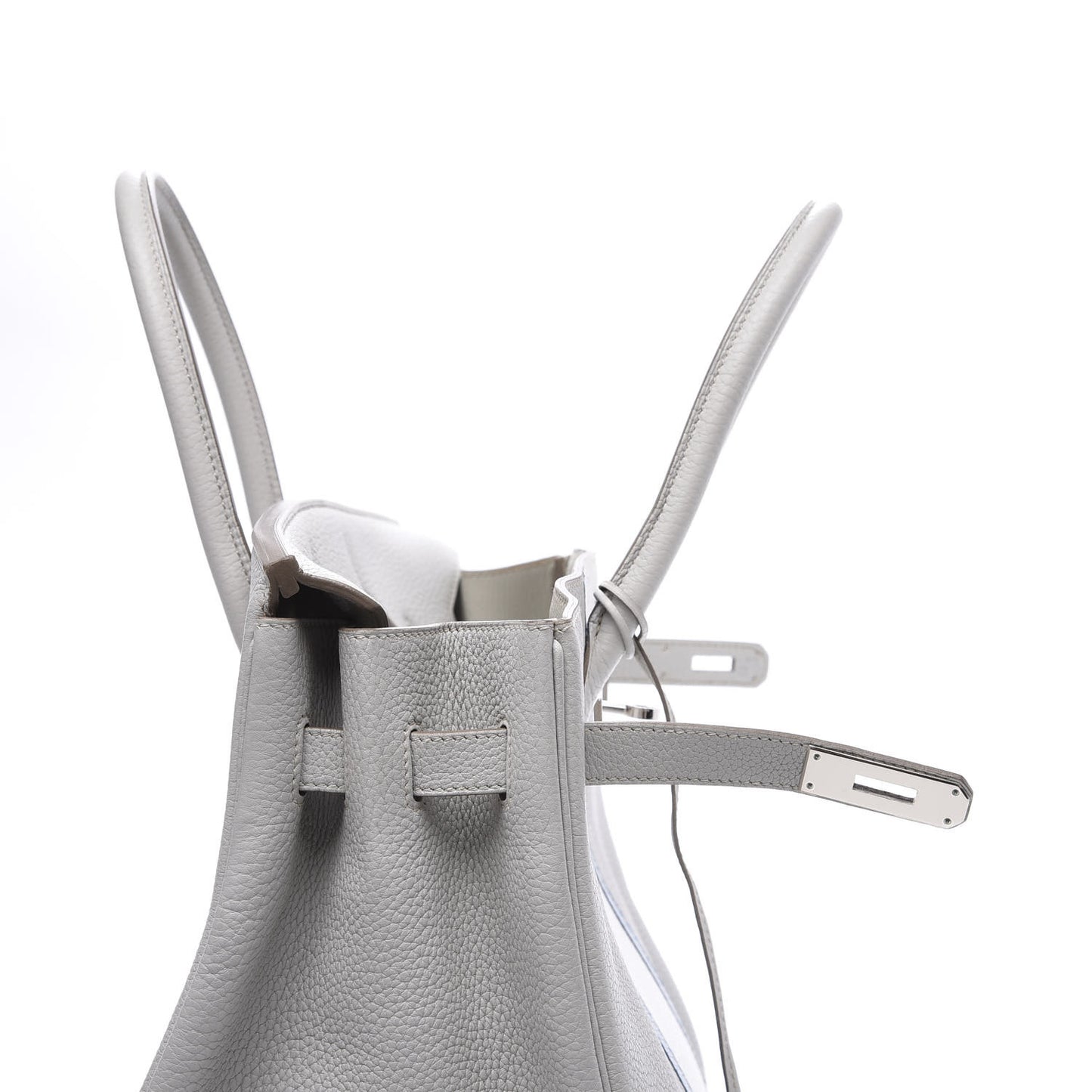 Taurillon Clemence Lizard Club Birkin 35 Gris Perle White Mykonos