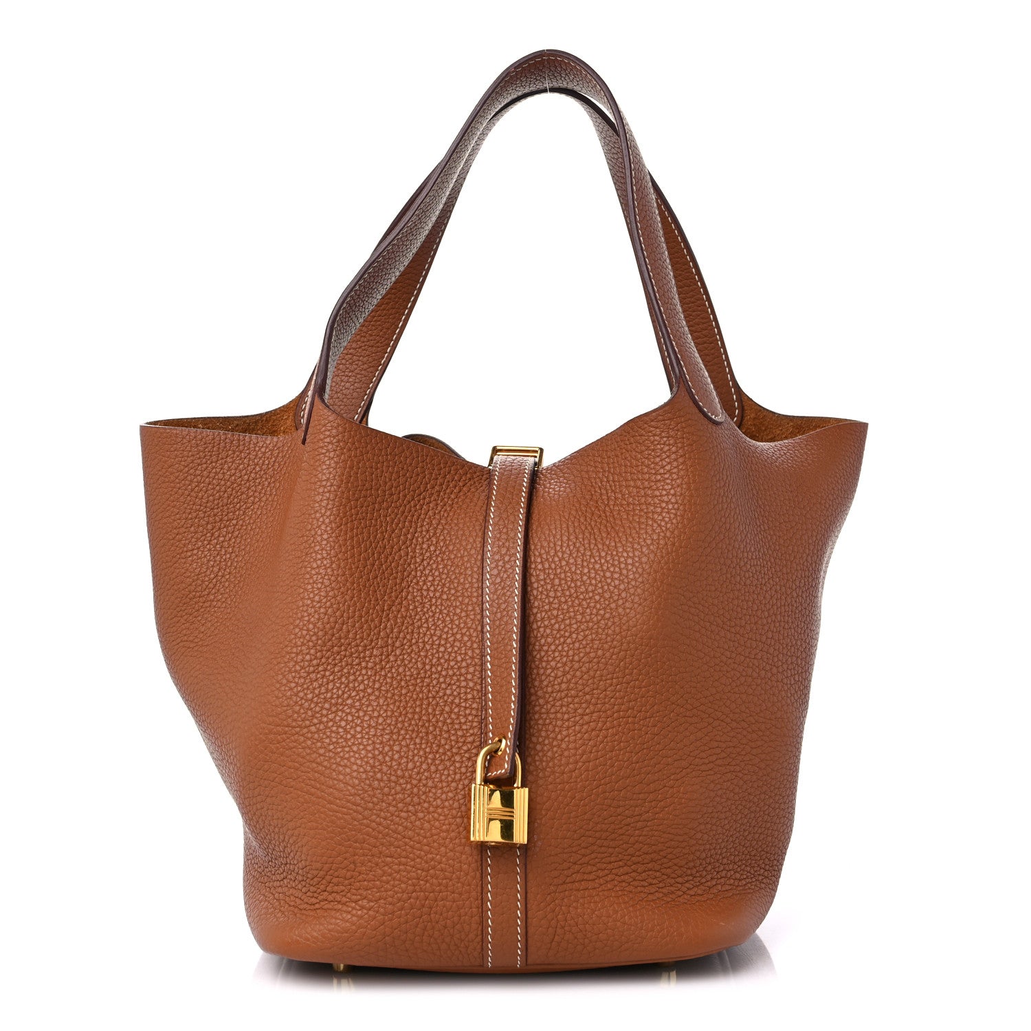 Hermes Taurillon Clemence Picotin Lock 22 MM Gold 1 of 11