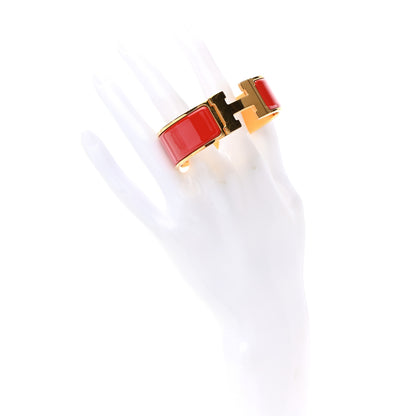 Hermes Enamel Wide Clic Clac H Bracelet PM Red 2 of 4