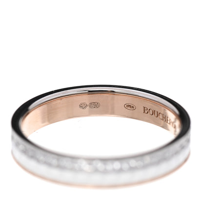 Boucheron 18K Pink White Gold Ceramic Diamond Quatre Classique Wedding Band Ring 56 7.75 4 of 7