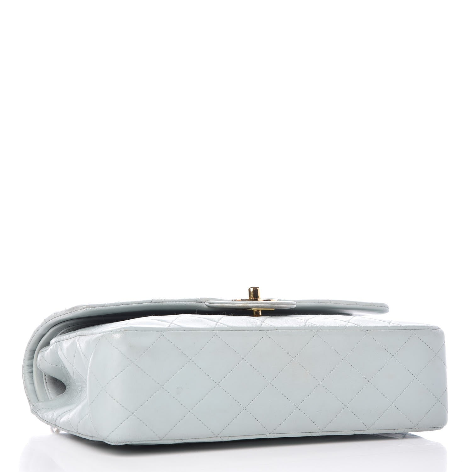 Chanel Lambskin Quilted Medium Double Flap Light Blue 4 of 14