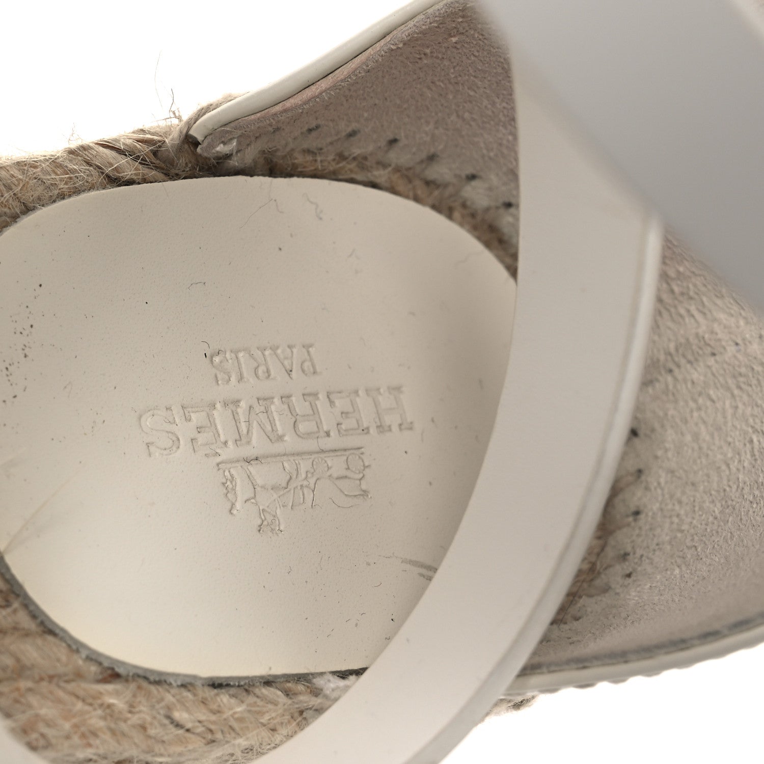 Hermes Calfskin Tipoli Espadrille Wedges 38 White 9 of 13