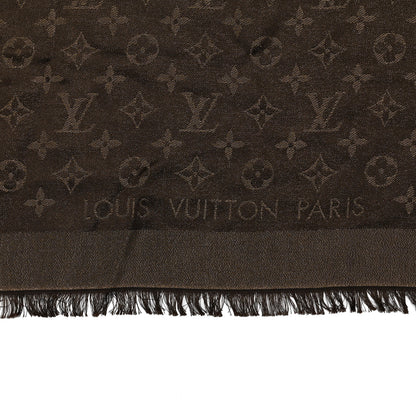 Louis Vuitton Silk Lurex Wool Monogram Shine Shawl Brown 2 of 4