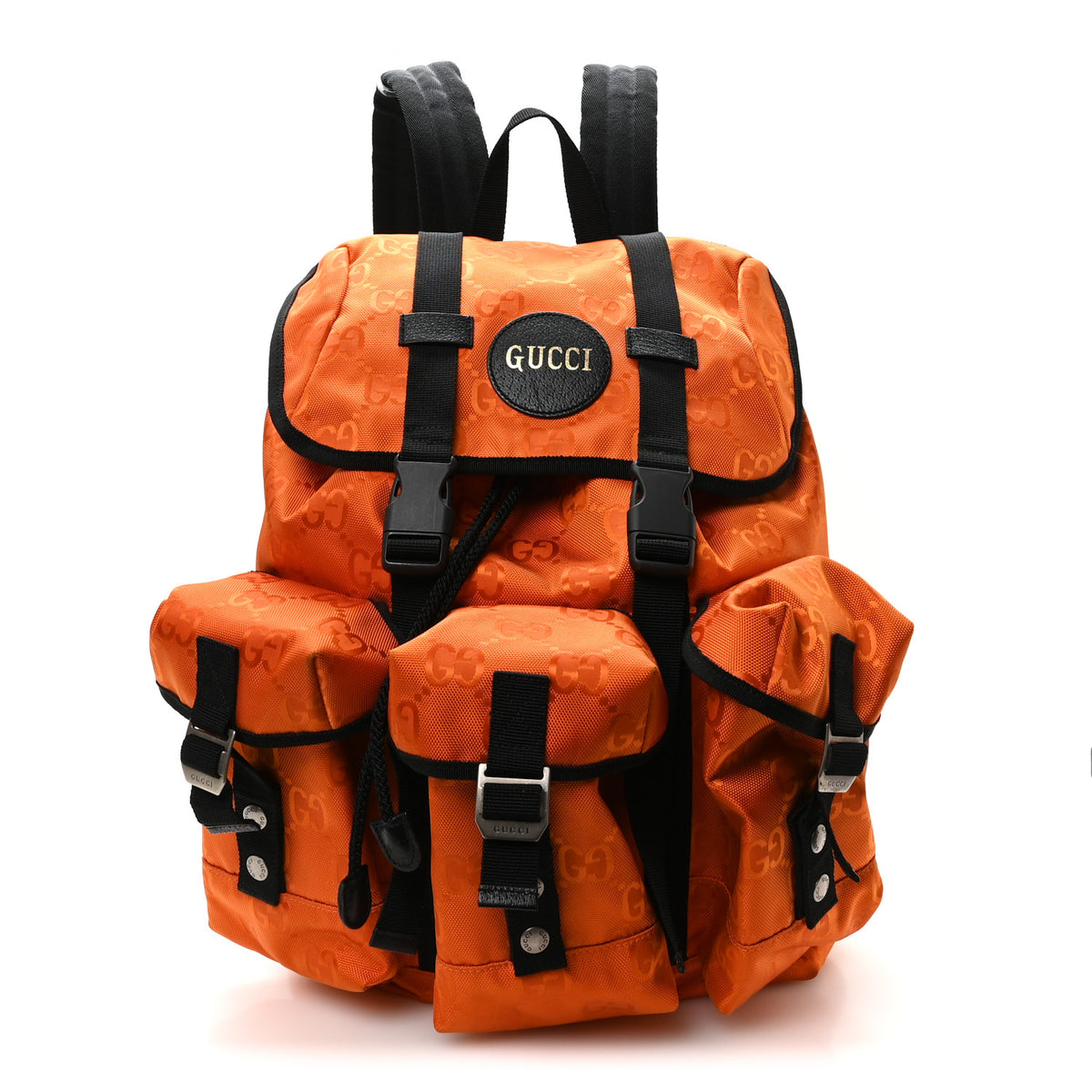 Econyl Nylon Monogram Off The Grid Utility Pocket Backpack Carrot Orange Black